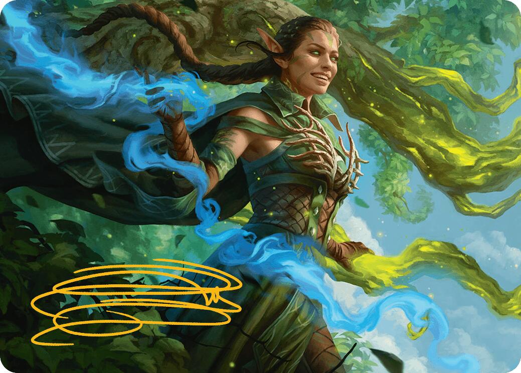 Nissa, Worldsoul Speaker Art Card (Gold-Stamped Signature) [Aetherdrift Art Series] | Good Games Modbury
