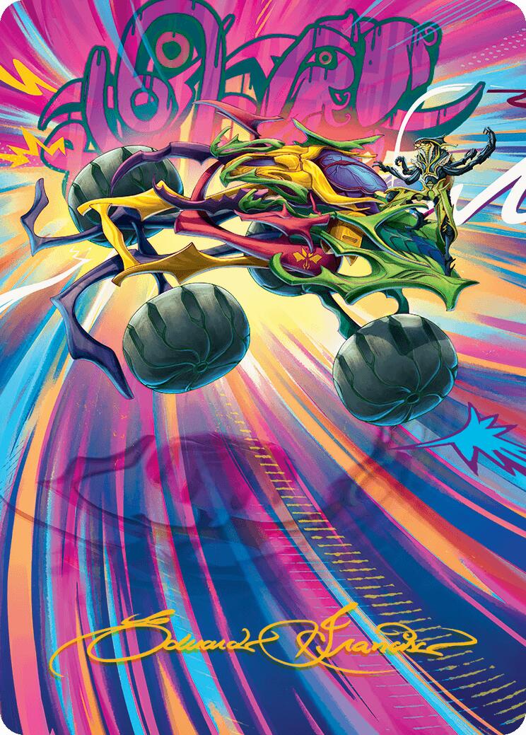 Thunderous Velocipede Art Card (Gold-Stamped Signature) [Aetherdrift Art Series] | Good Games Modbury