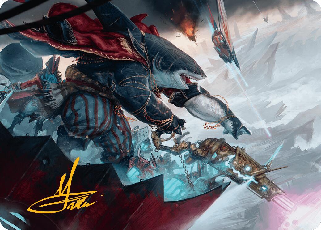 Captain Howler, Sea Scourge Art Card (16/54) (Gold-Stamped Signature) [Aetherdrift Art Series] | Good Games Modbury