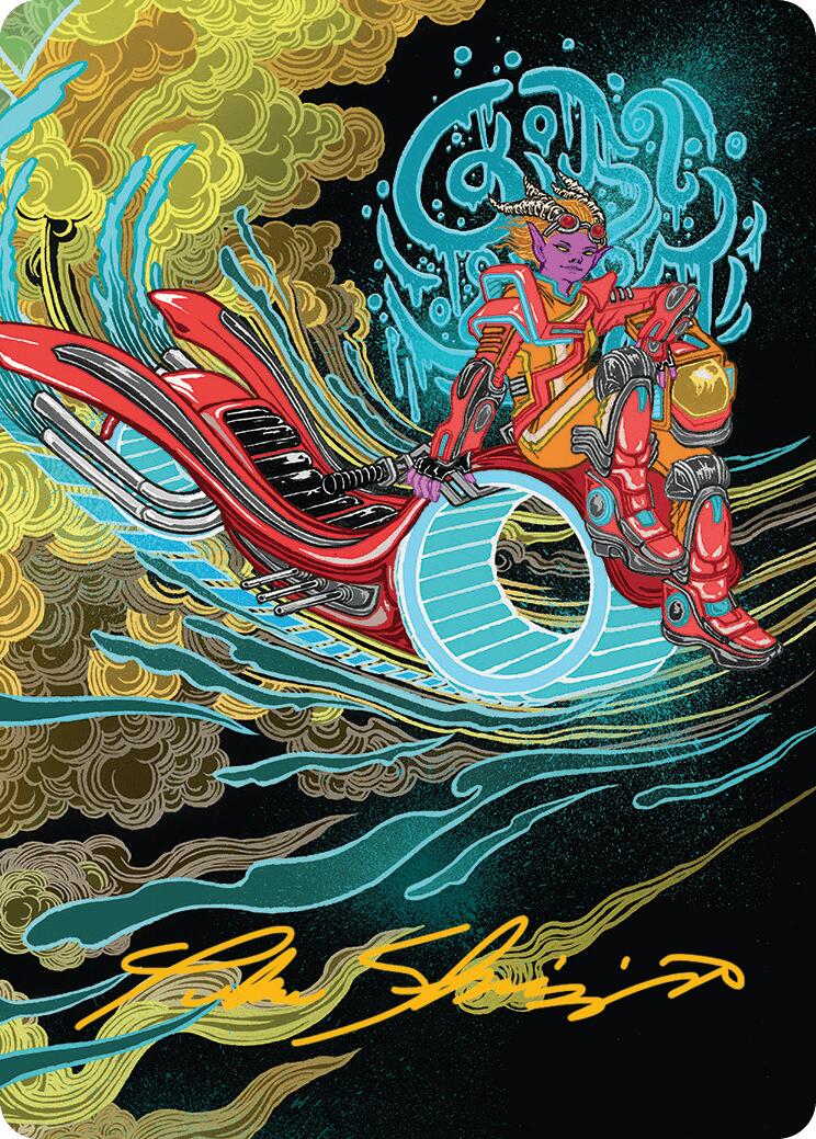 Cloudspire Skycycle Art Card (Gold-Stamped Signature) [Aetherdrift Art Series] | Good Games Modbury
