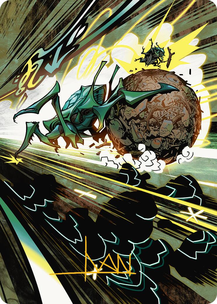 Debris Beetle Art Card (Gold-Stamped Signature) [Aetherdrift Art Series] | Good Games Modbury