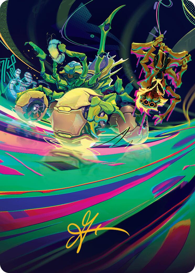 Thundering Broodwagon Art Card (Gold-Stamped Signature) [Aetherdrift Art Series] | Good Games Modbury