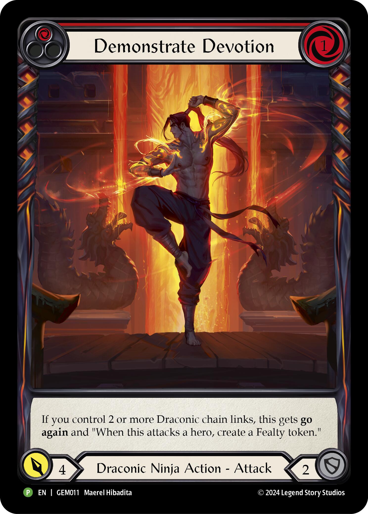 Demonstrate Devotion (Red) [GEM011] (GEM Pack 1)  Rainbow Foil | Good Games Modbury