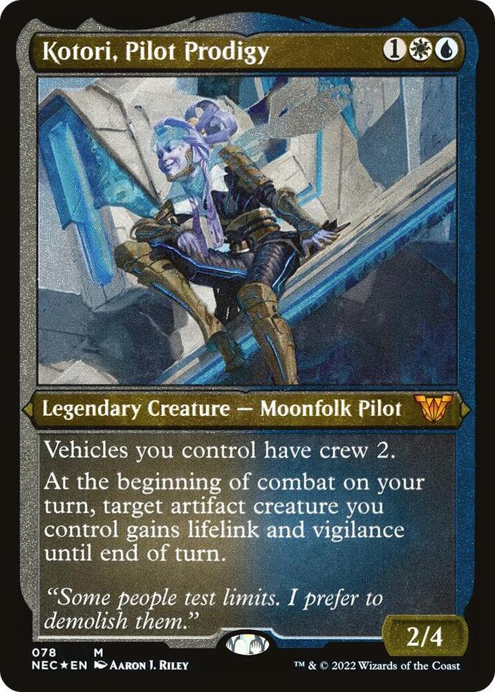 Kotori, Pilot Prodigy [Display Commander Thick Stock] 78/38 (Commander: Kamigawa: Neon Dynasty)  - Foil | Good Games Modbury