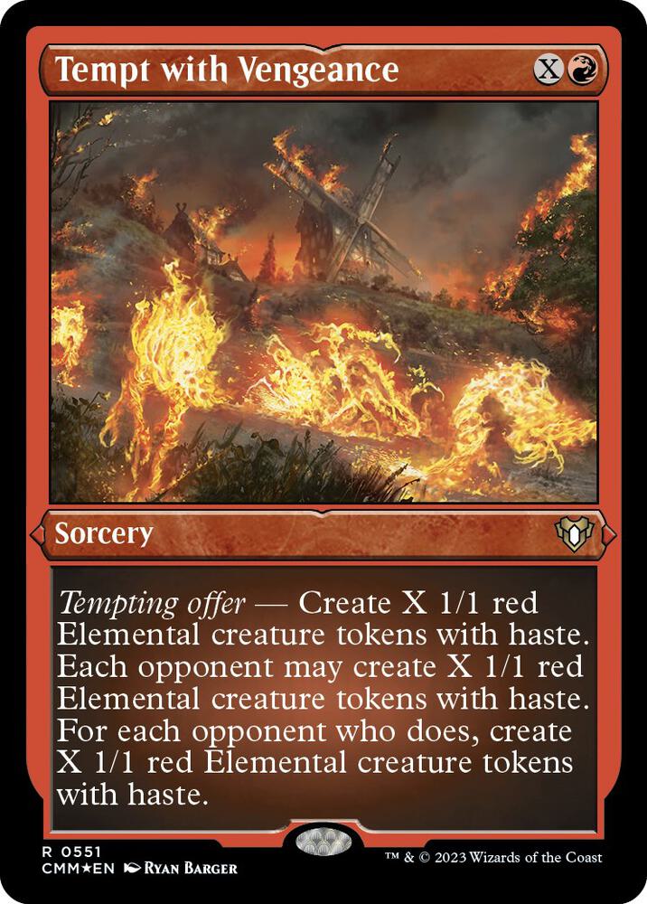 Tempt with Vengeance 551/451 (Commander Masters)  - Etched Foil | Good Games Modbury