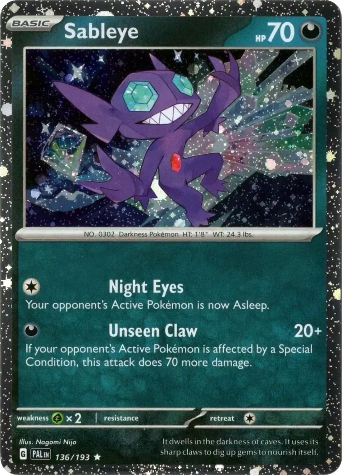 Sableye (136/193) (Cosmos Holo) [Scarlet & Violet: Paldea Evolved] | Good Games Modbury