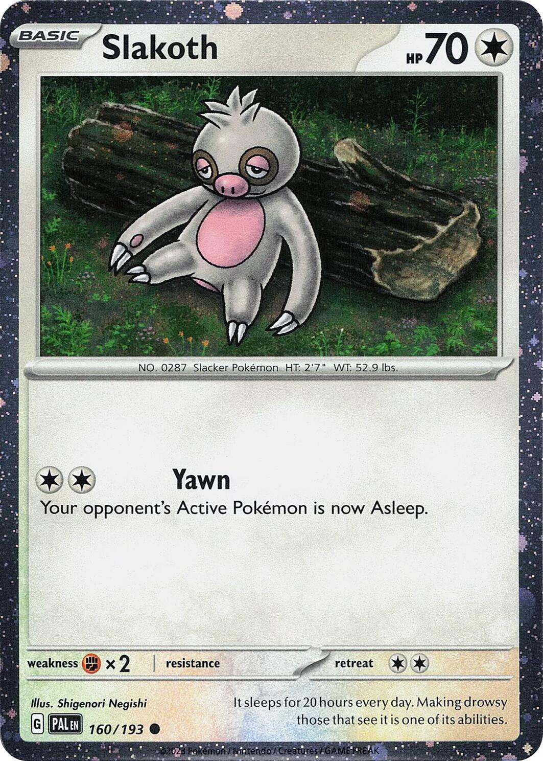 Slakoth (160/193) (Cosmos Holo) [Scarlet & Violet: Paldea Evolved] | Good Games Modbury