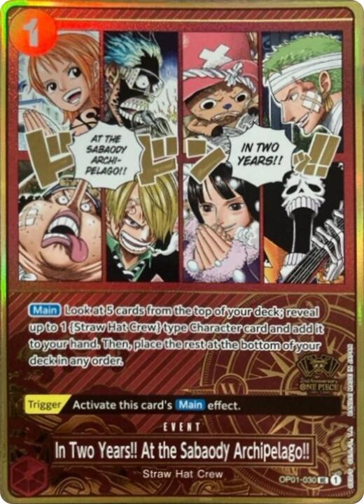 In Two Years!! At the Sabaody Archipelago!! (Japanese Version 2nd Anniversary Set) [One Piece Promotion Cards] | Good Games Modbury