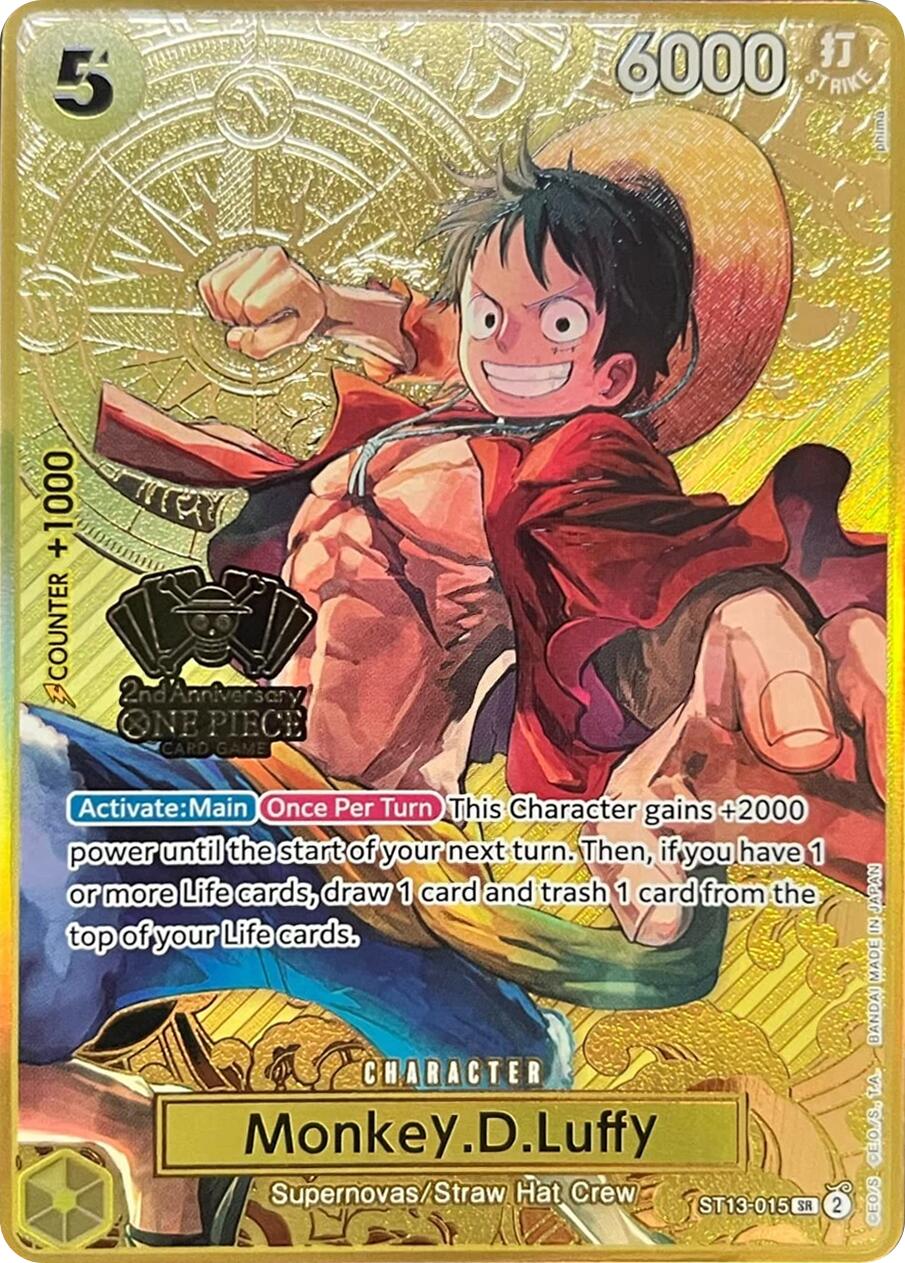 Monkey.D.Luffy (Japanese Version 2nd Anniversary Set) [One Piece Promotion Cards] | Good Games Modbury