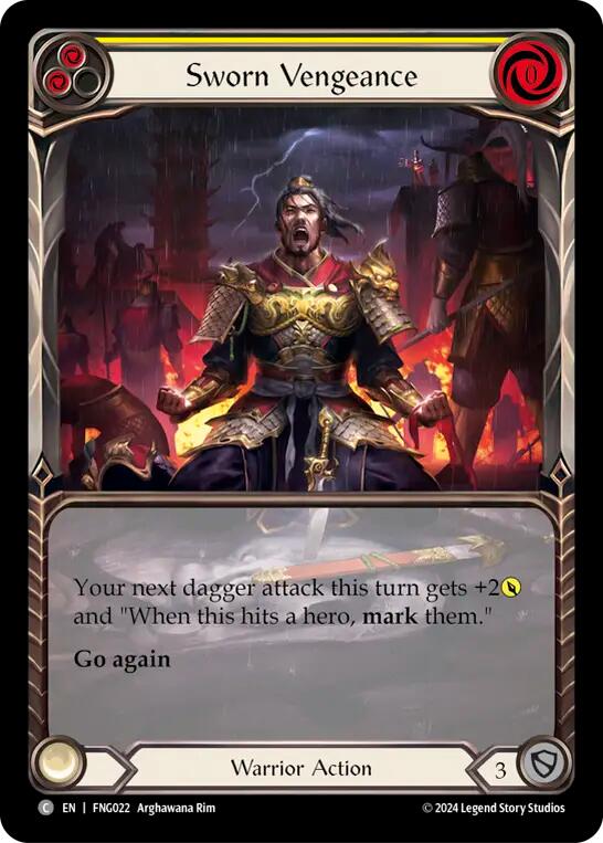 Sworn Vengeance (Yellow) (Extended Art) [FNG022] (The Hunted Fang Blitz Deck) | Good Games Modbury