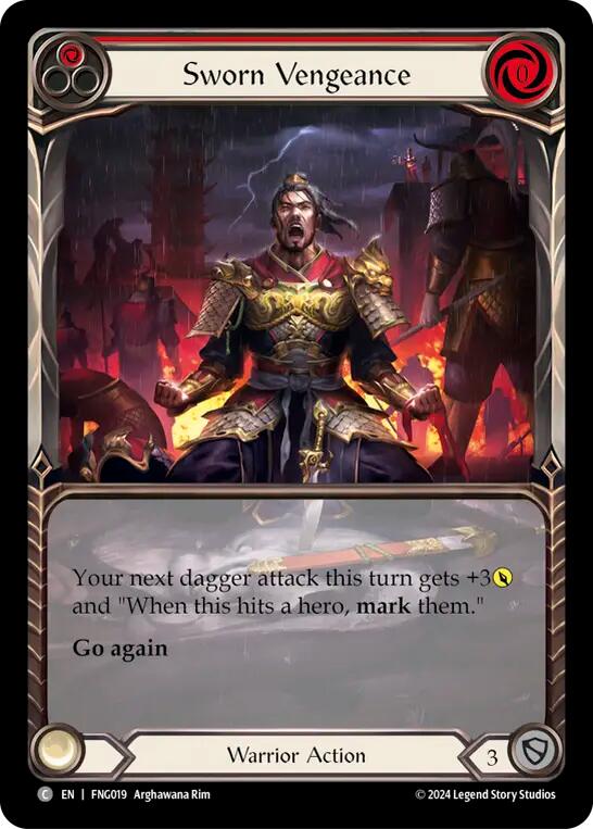 Sworn Vengeance (Red) (Extended Art) [FNG019] (The Hunted Fang Blitz Deck) | Good Games Modbury
