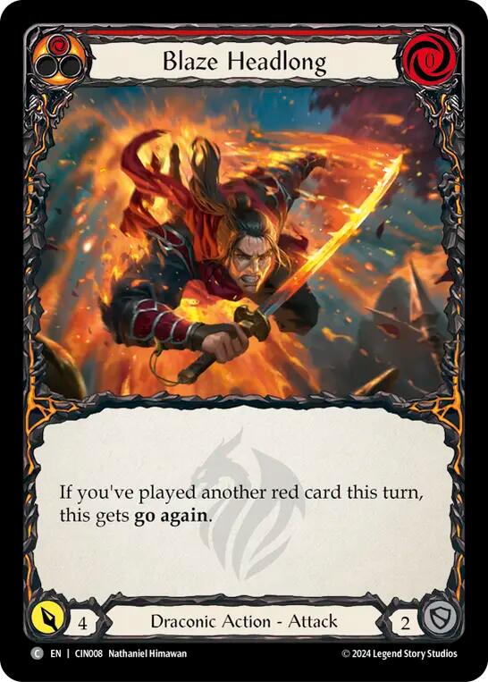Blaze Headlong (Red) [CIN008] (The Hunted Cindra Blitz Deck) | Good Games Modbury