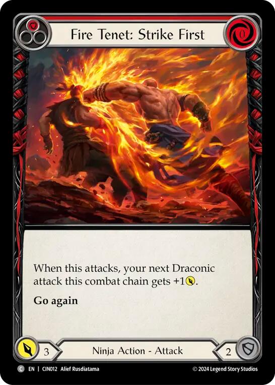 Fire Tenet: Strike First (Red) [CIN012] (The Hunted Cindra Blitz Deck) | Good Games Modbury