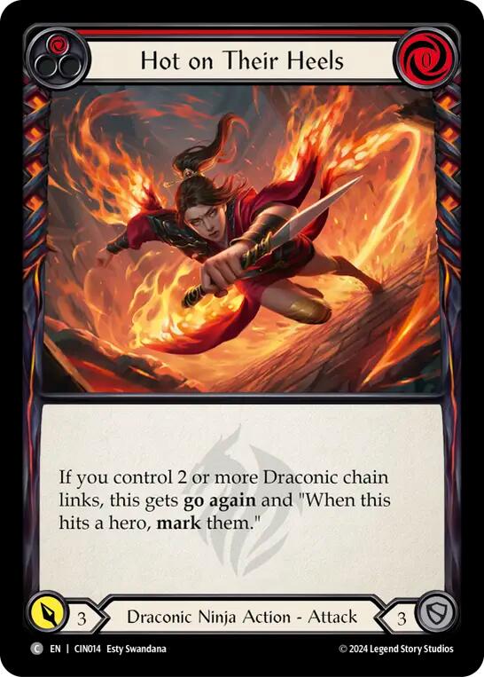 Hot on Their Heels (Red) [CIN014] (The Hunted Cindra Blitz Deck) | Good Games Modbury