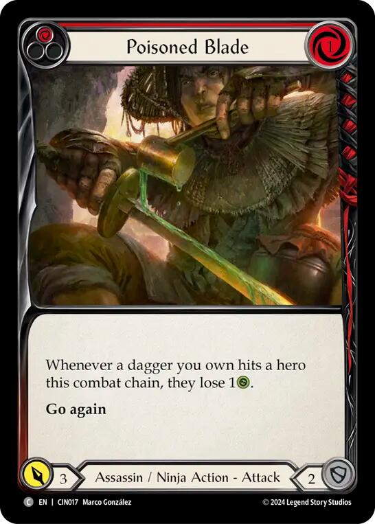 Poisoned Blade (Red) [CIN017] (The Hunted Cindra Blitz Deck) | Good Games Modbury