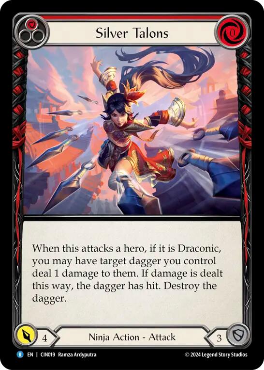 Silver Talons (Red) [CIN019] (The Hunted Cindra Blitz Deck) | Good Games Modbury