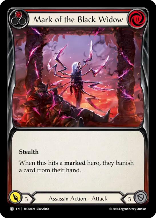 Mark of the Black Widow (Red) [WOD009] (The Hunted Arakni, Web of Deceit Blitz Deck) | Good Games Modbury