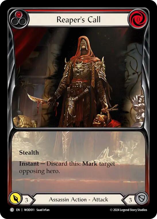Reaper's Call (Red) (Extended Art) [WOD011] (The Hunted Arakni, Web of Deceit Blitz Deck) | Good Games Modbury