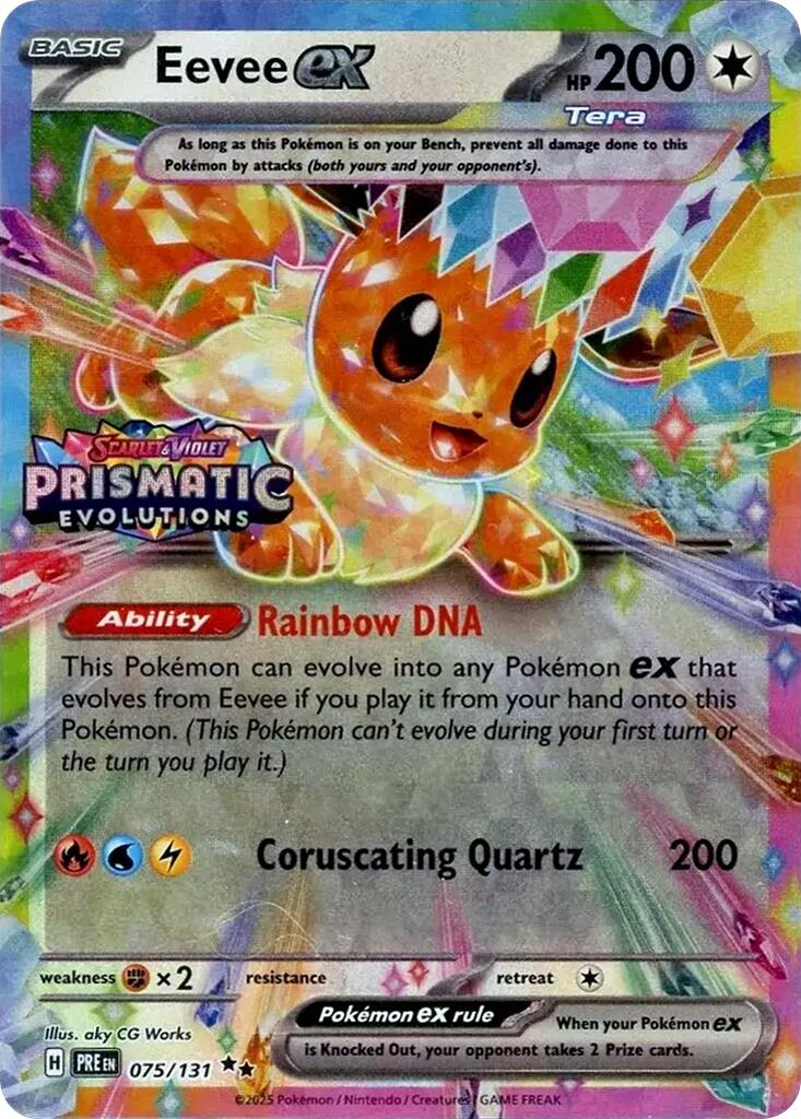 Eevee ex (075/131) (Prismatic Evolutions Stamp) [Scarlet & Violet: Prismatic Evolutions] | Good Games Modbury