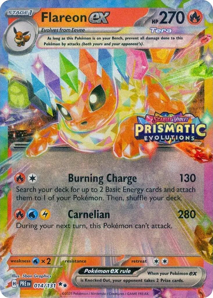 Flareon ex (014/131) (Prismatic Evolutions Stamp) [Scarlet & Violet: Prismatic Evolutions] | Good Games Modbury