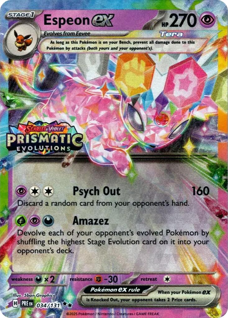Espeon ex (034/131) (Prismatic Evolutions Stamp) [Scarlet & Violet: Prismatic Evolutions] | Good Games Modbury