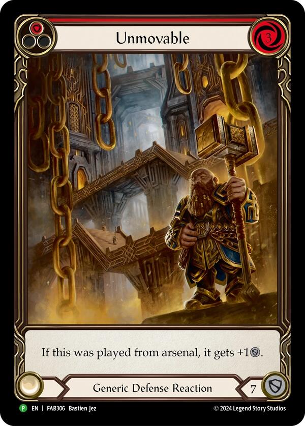 Unmovable (Red) (Extended Art) [FAB306] (Promo)  Rainbow Foil | Good Games Modbury