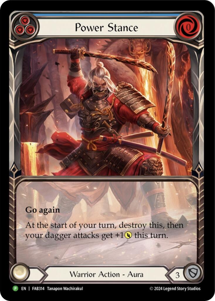 Power Stance (Blue) (Extended Art) [FAB314] (Promo)  Rainbow Foil | Good Games Modbury