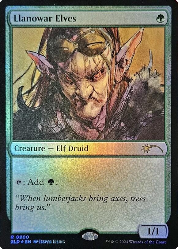 Llanowar Elves (0800) (Rainbow Foil) [Secret Lair Drop Series] | Good Games Modbury