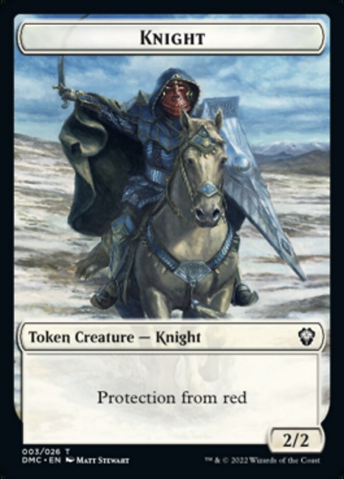 Zombie Knight // Knight Double-Sided Token [Dominaria United Commander Tokens] | Good Games Modbury