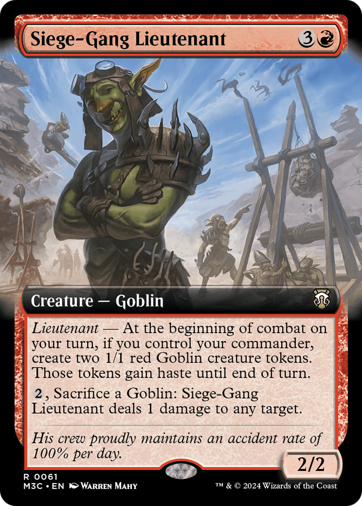 Siege-Gang Lieutenant (Extended Art) [Modern Horizons 3 Commander] | Good Games Modbury