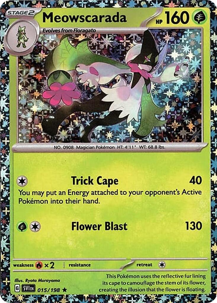 Meowscarada (015/198) (Sparkle Holo) [Miscellaneous Cards] | Good Games Modbury