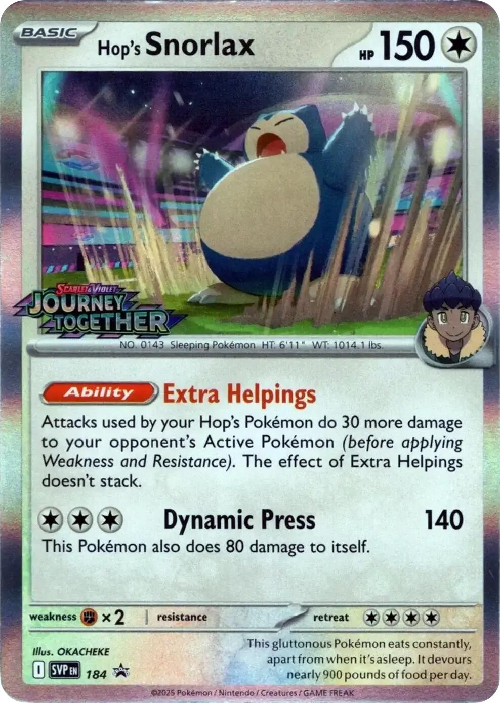 Hop's Snorlax (184) [Scarlet & Violet: Black Star Promos] | Good Games Modbury