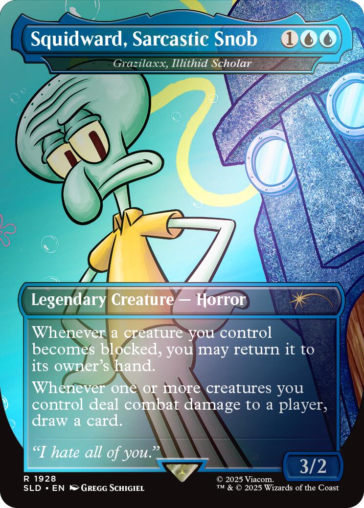 Squidward, Sarcastic Snob - Grazilaxx, Illithid Scholar (Rainbow Foil) [Secret Lair Drop Series] | Good Games Modbury