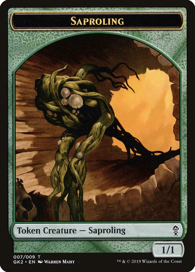 Saproling // Wurm Double-Sided Token [Ravnica Allegiance Guild Kit Tokens] | Good Games Modbury