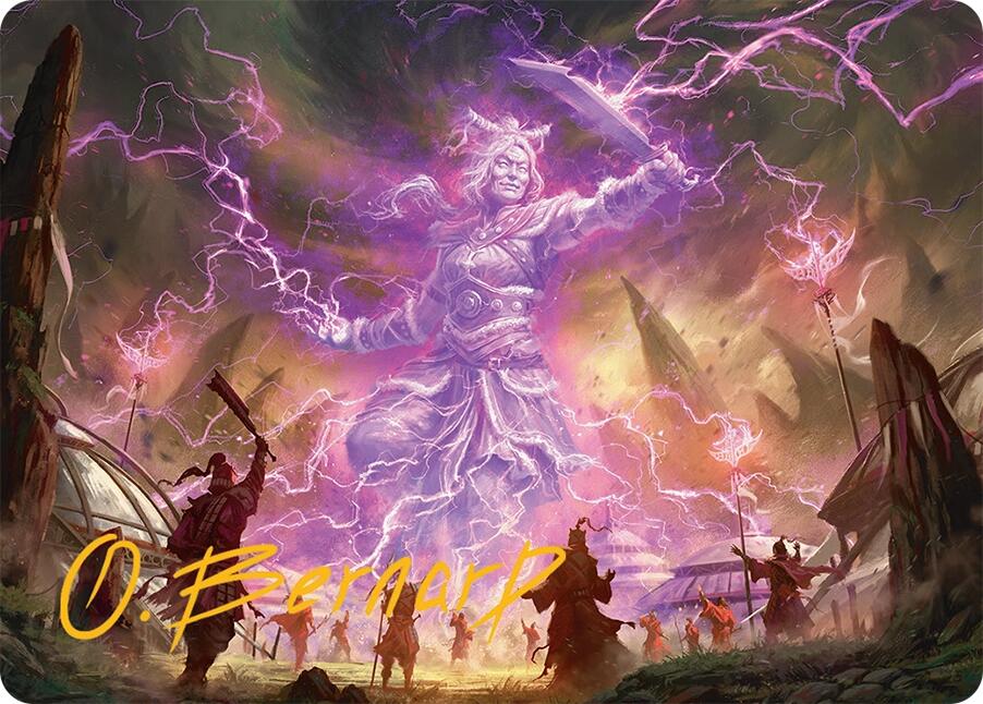 Smile at Death Art Card (4/54) (Gold-Stamped Signature) [Tarkir: Dragonstorm Art Series] | Good Games Modbury