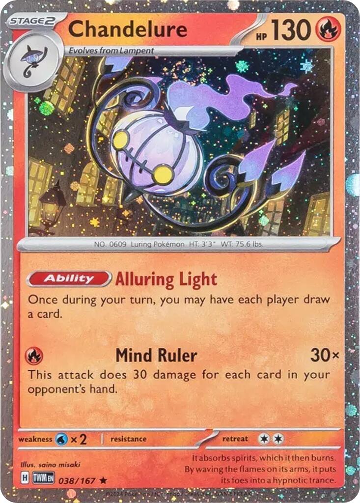 Chandelure (038/167) (Cosmos Holo) [Scarlet & Violet: Twilight Masquerade] | Good Games Modbury