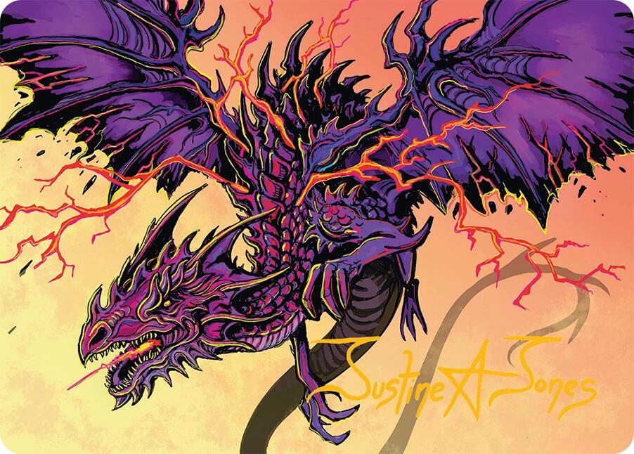 Stormshriek Feral Art Card (35/54) (Gold-Stamped Signature) [Tarkir: Dragonstorm Art Series] | Good Games Modbury