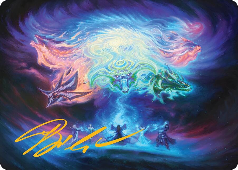 Call the Spirit Dragons Art Card (21/54) (Gold-Stamped Signature) [Tarkir: Dragonstorm Art Series] | Good Games Modbury