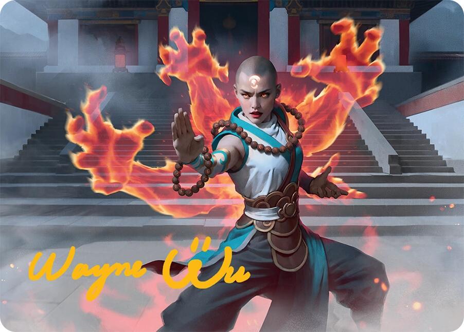 Flamehold Grappler Art Card (24/54) (Gold-Stamped Signature) [Tarkir: Dragonstorm Art Series] | Good Games Modbury