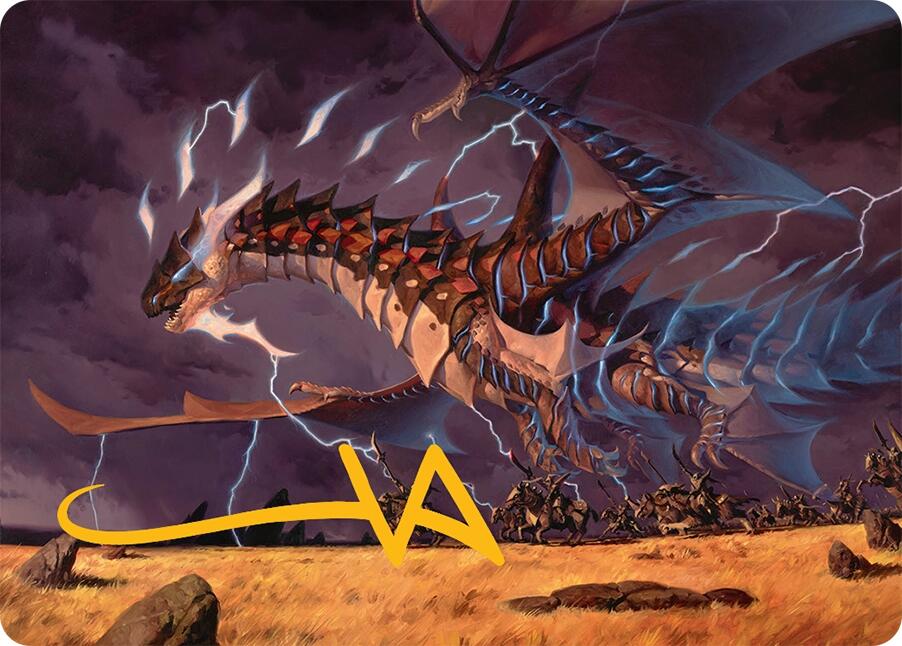 Neriv, Heart of the Storm Art Card (25/54) (Gold-Stamped Signature) [Tarkir: Dragonstorm Art Series] | Good Games Modbury