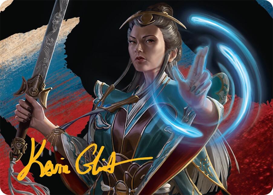 Narset, Jeskai Waymaster Art Card (44/54) (Gold-Stamped Signature) [Tarkir: Dragonstorm Art Series] | Good Games Modbury