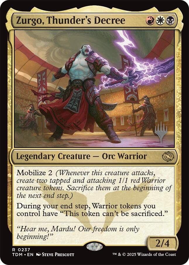 Zurgo, Thunder's Decree [Tarkir: Dragonstorm Promos] | Good Games Modbury