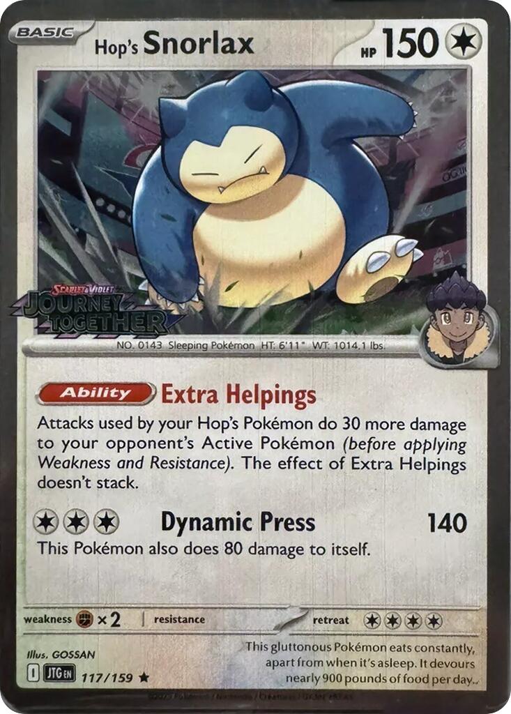 Hop's Snorlax (117/159) (Cosmos Holo) [Scarlet & Violet: Journey Together] | Good Games Modbury