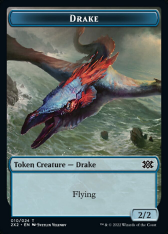 Drake // Angel Double-Sided Token [Double Masters 2022 Tokens] | Good Games Modbury