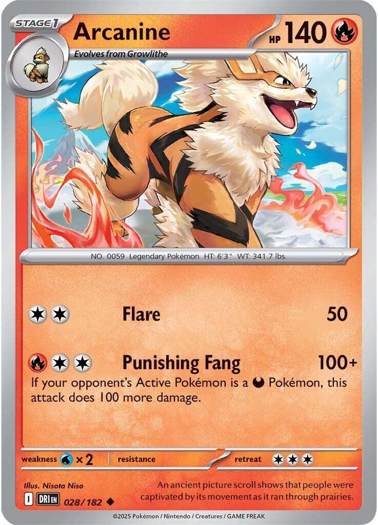 Arcanine (028/182) [Scarlet & Violet: Destined Rivals] | Good Games Modbury