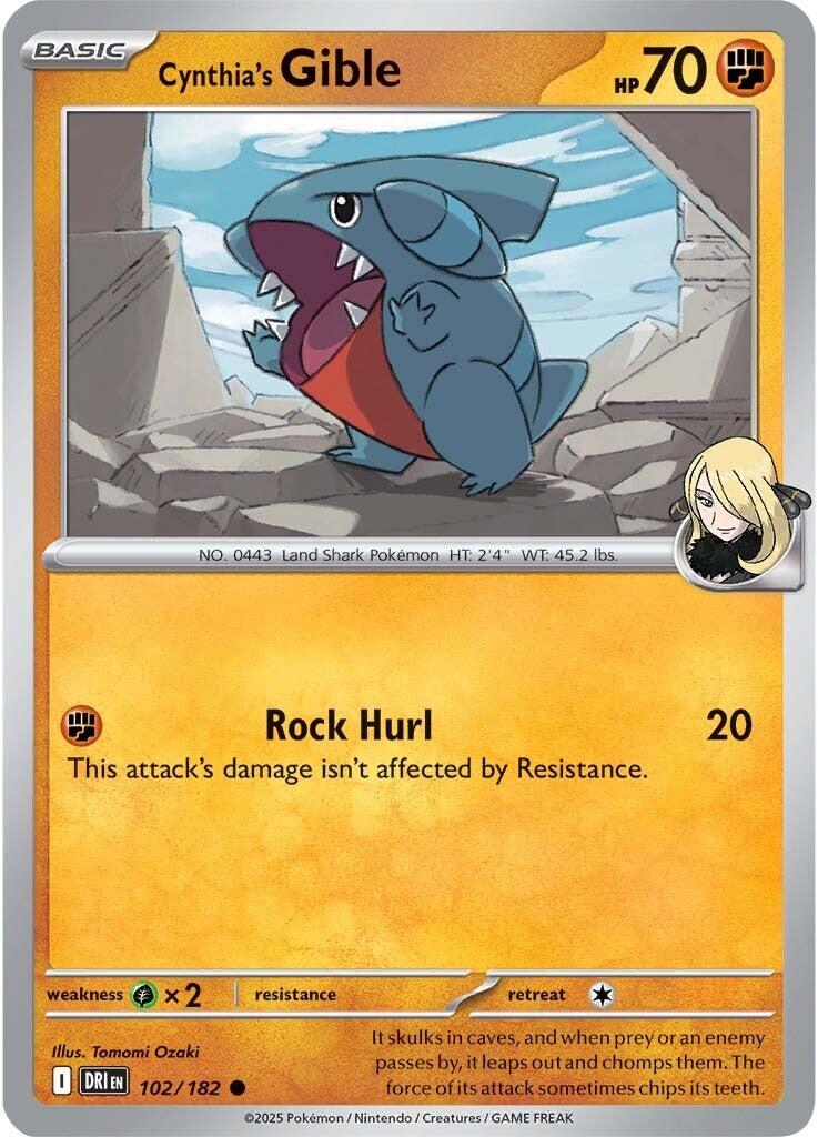 Cynthia's Gible (102/182) [Scarlet & Violet: Destined Rivals] | Good Games Modbury