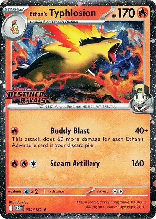 Ethan's Typhlosion (034/182) (Destined Rivals Stamp) [Scarlet & Violet: Destined Rivals] | Good Games Modbury