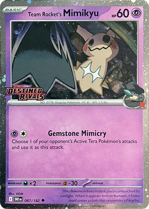 Team Rocket's Mimikyu (087/182) (Destined Rivals Stamp) [Scarlet & Violet: Destined Rivals] | Good Games Modbury