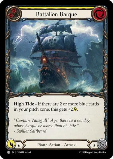 Battalion Barque (Yellow) [SEA153] (High Seas)  Rainbow Foil | Good Games Modbury