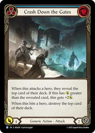 Crash Down the Gates (Blue) [SEA200] (High Seas)  Rainbow Foil | Good Games Modbury